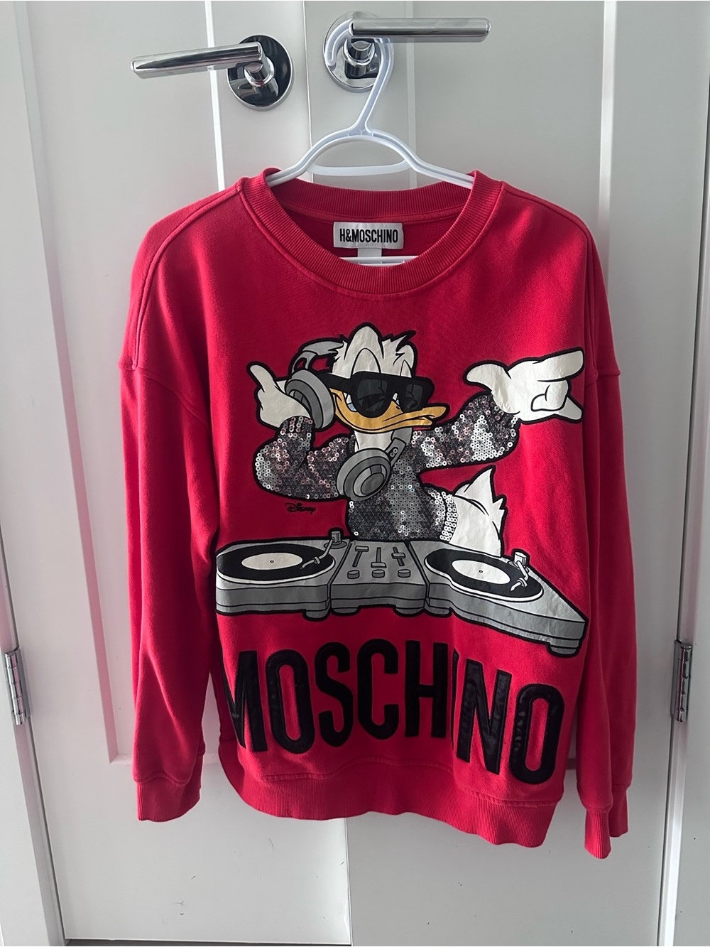 H&M x Moschino Disney Donald Duck Red Sweatshirt